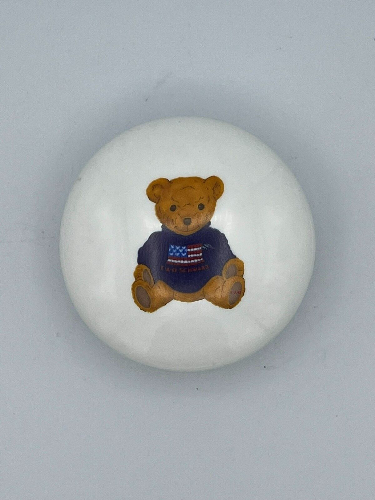 FAO Schwarz Ceramic Trinket Box w/ Teddy Bear on Lid