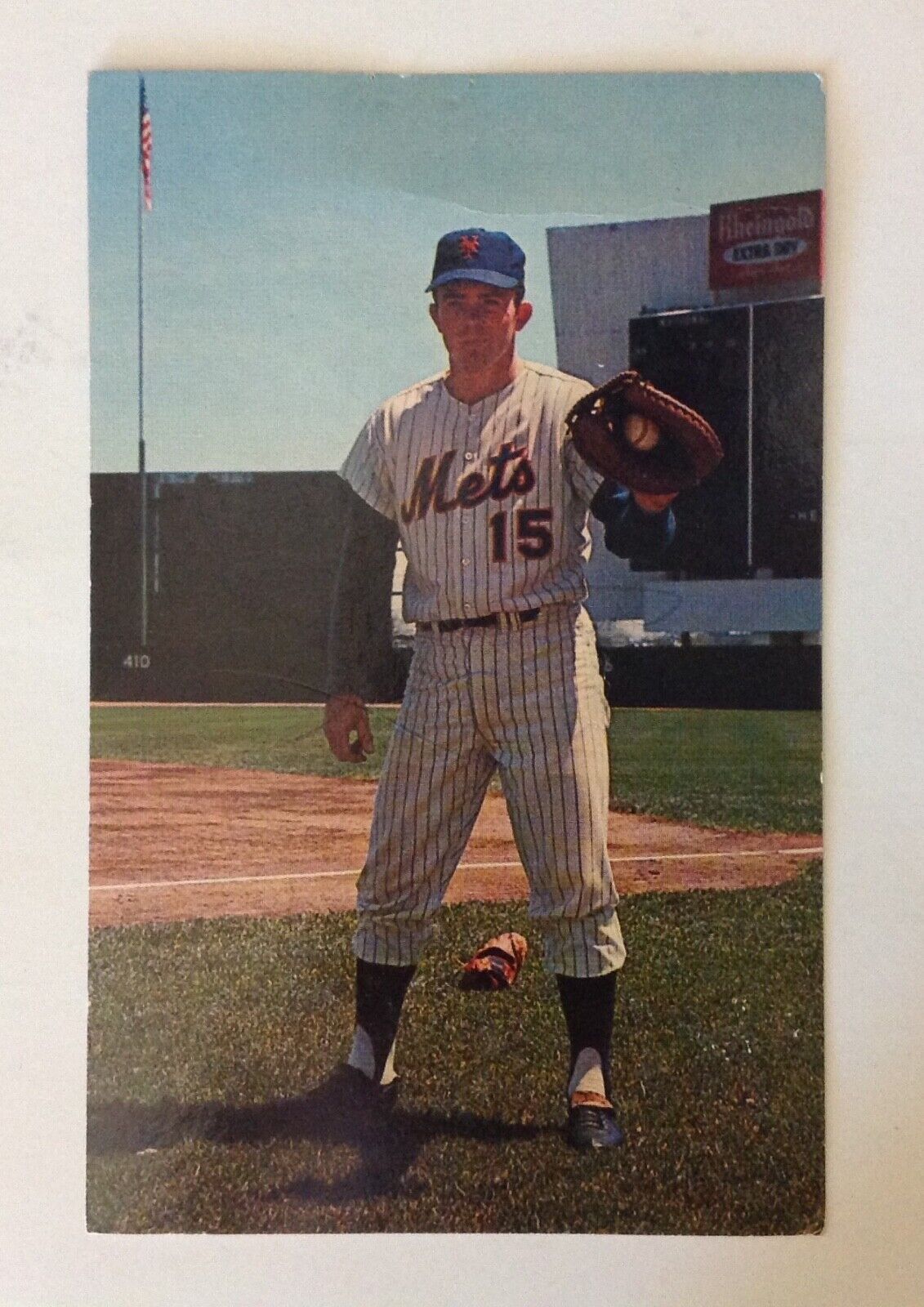 Jerry Grote New York Mets VTG 60s 70s Autograph Photo Card 3x5 MLB Baseball