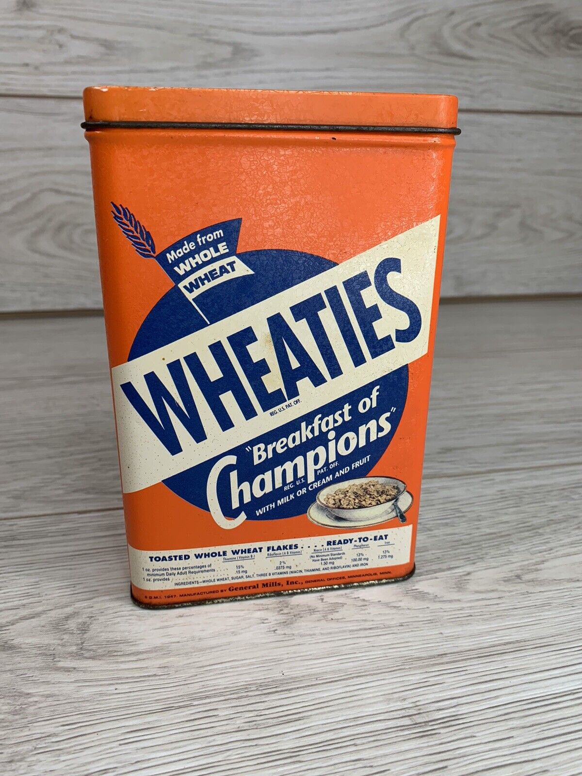 Wheaties Breakfast of Champions Tin Box Vtg 1993 Can Cereal Collectible Empty