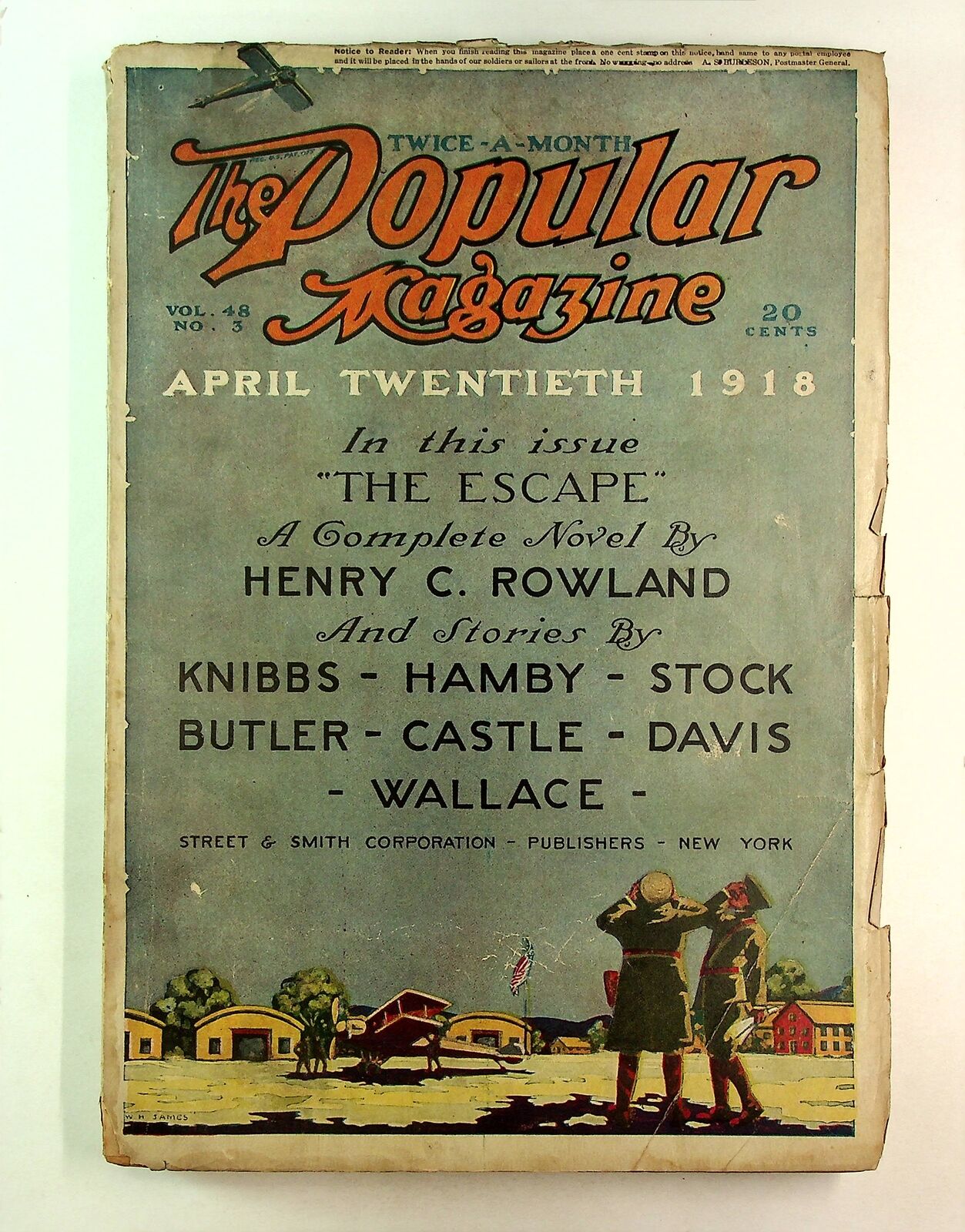 Popular Magazine Pulp Apr 20 1918 Vol. 48 #3 GD/VG 3.0