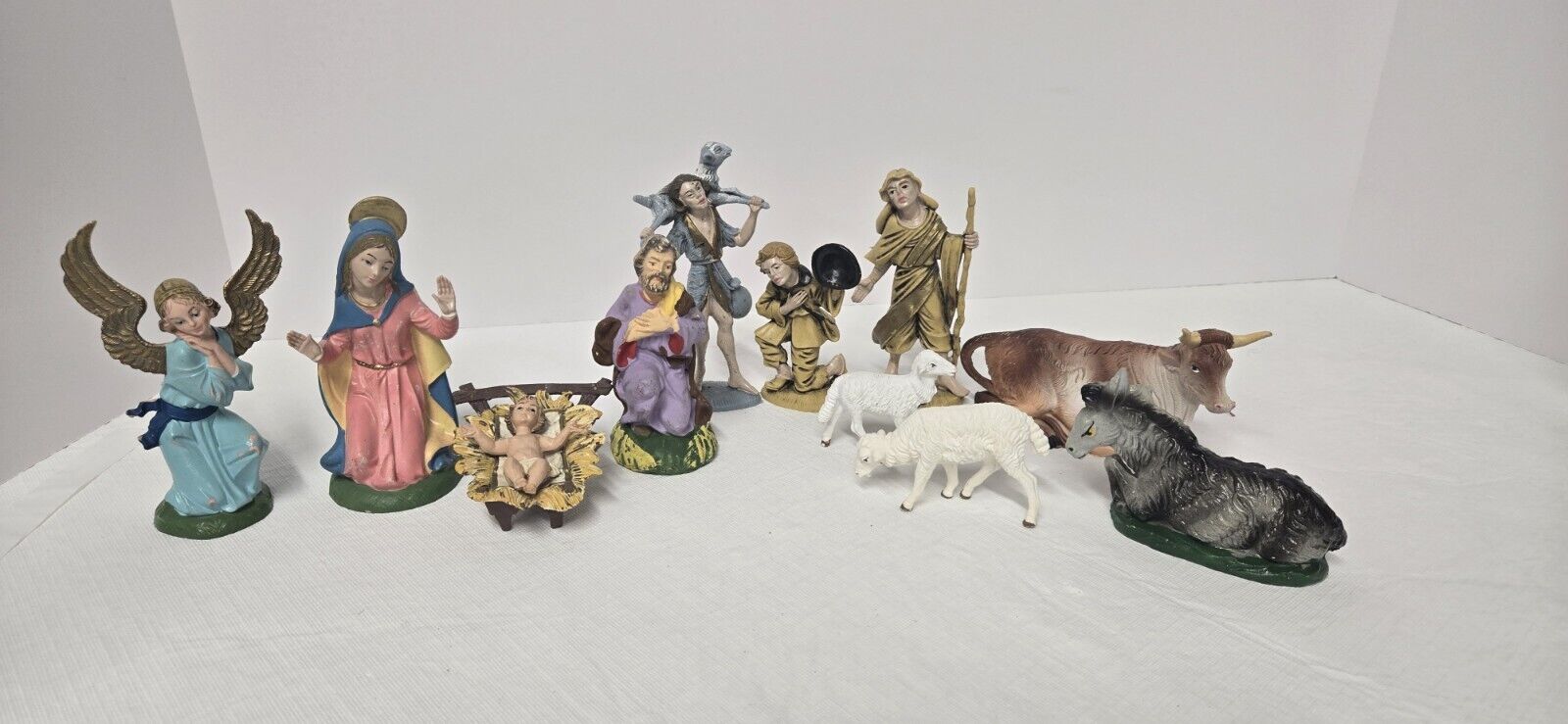 Vintage Creche Nativity Fontanini Depose & Unbranded Italy Lot of 12