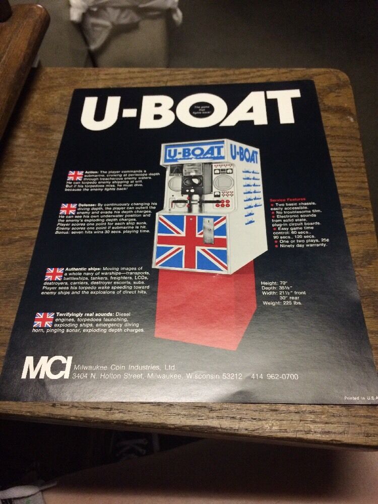 MCI U-BOAT Game flyer- good original