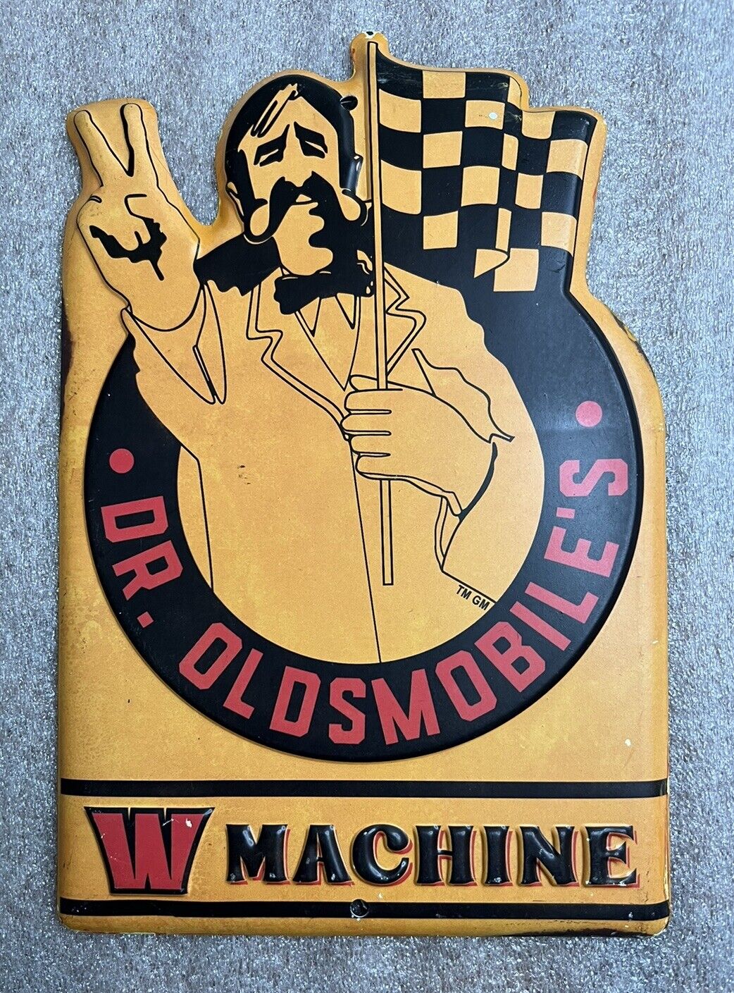 DR. OLDSMOBILES W Machine Distressed Officially Licensed  Tin Sign 5 1/2 X 8 1/4