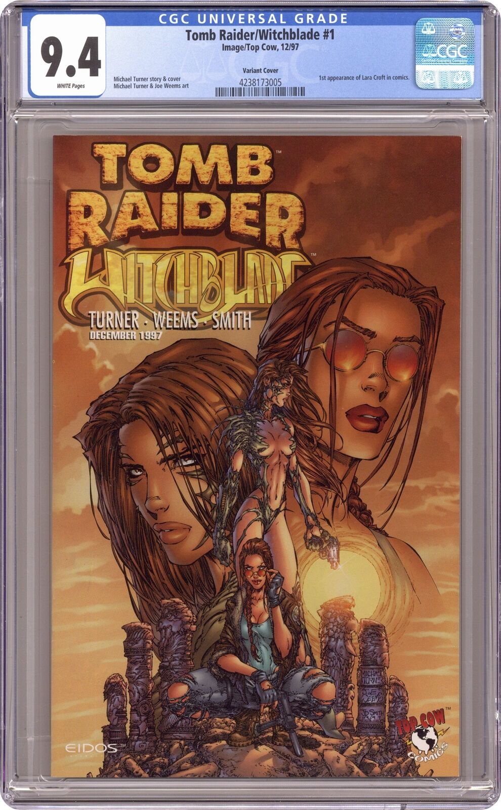 Tomb Raider Witchblade 1B Turner Sunrise Variant CGC 9.4 1997 4238173005