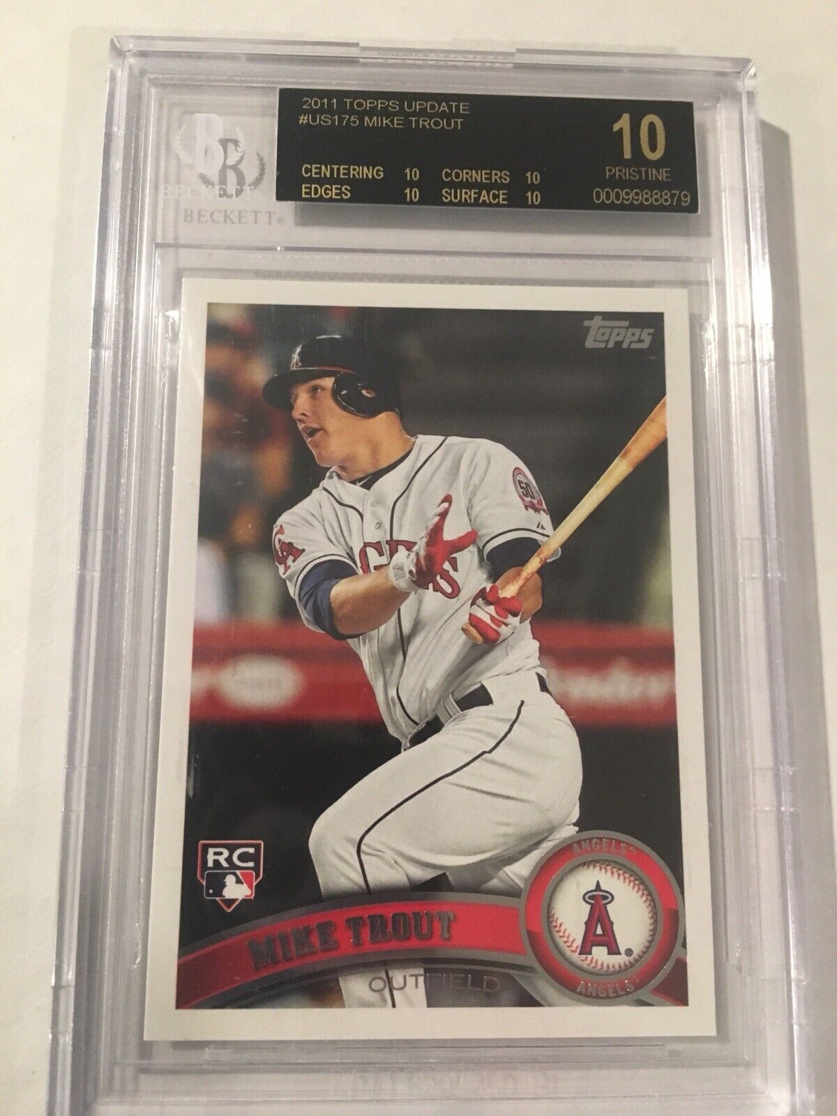 2011 Topps Update Mike Trout ROOKIE RC #US175 BGS 10 BLACK LABEL