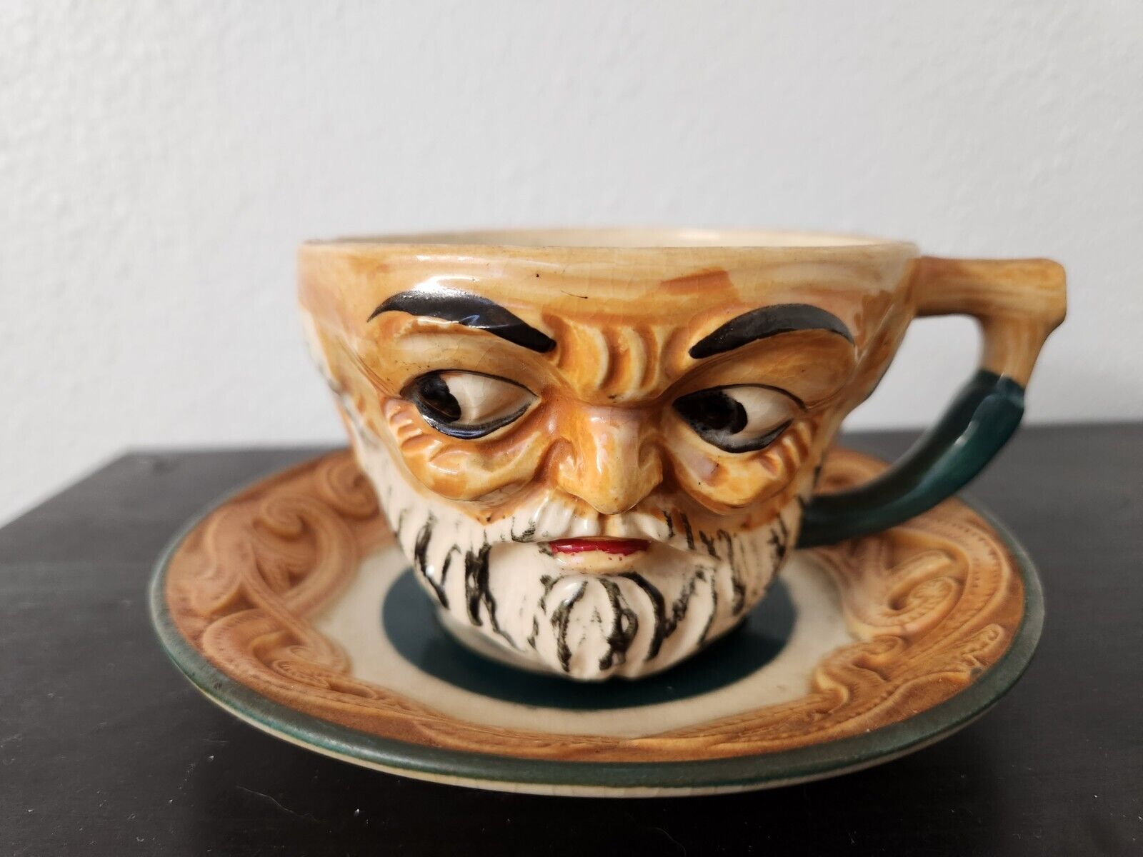 Vintage 1950s Murray Kreiss Ceramic Pottery Teacup Saucer Japan 