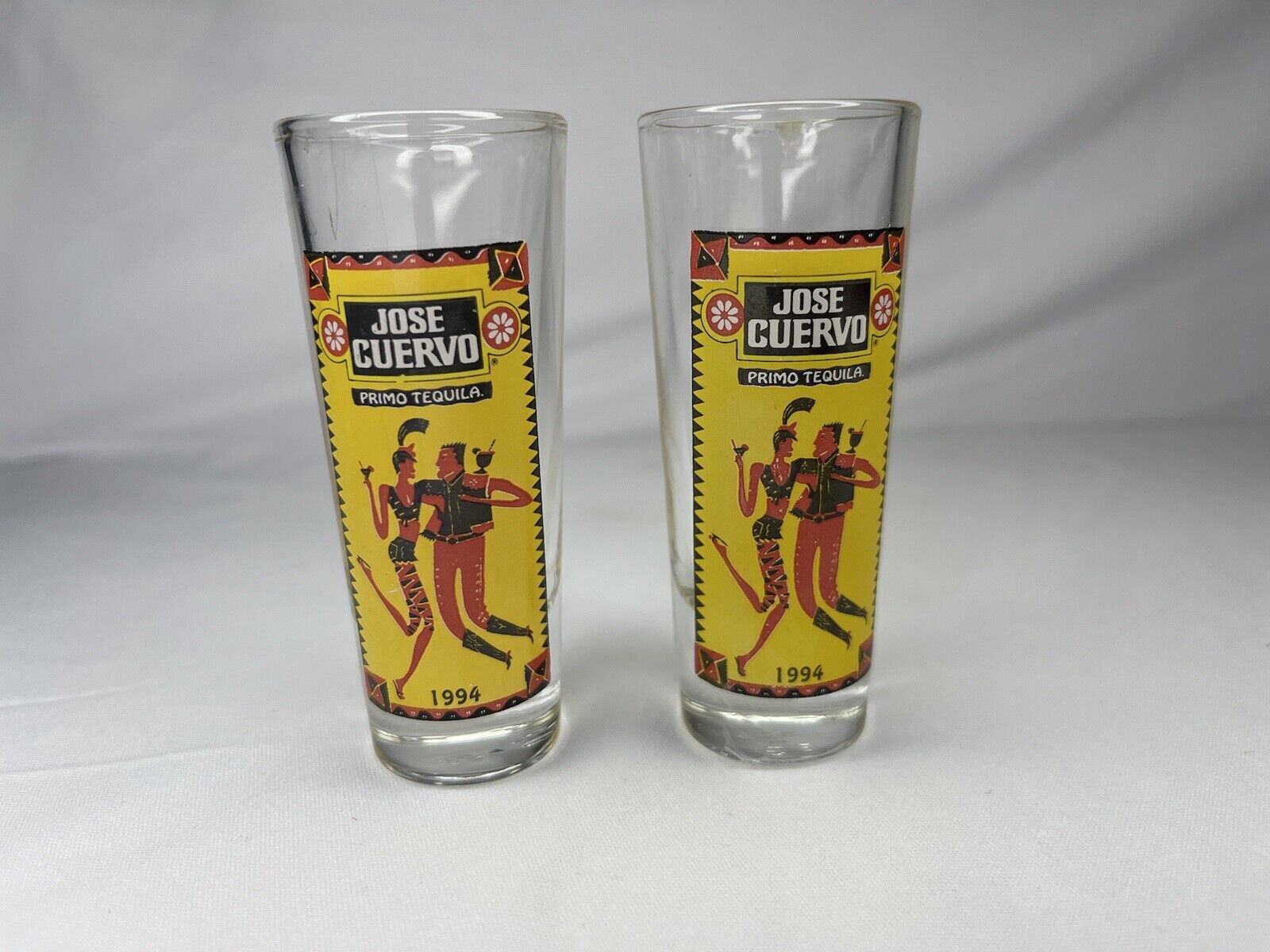 Vintage 1994 Jose Cuervo Primo Tequila Collectible Tall Shot Glass 3-1/2