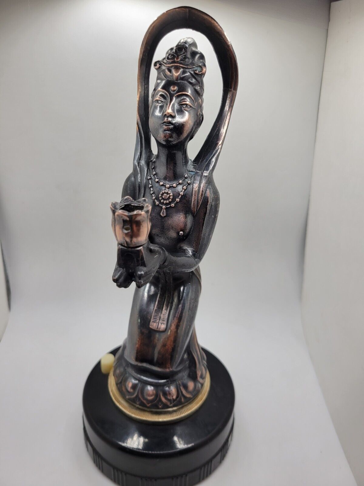 Vintage Agni India Goddess Of Fire Bronze Statue Art Deco Piece Lighter