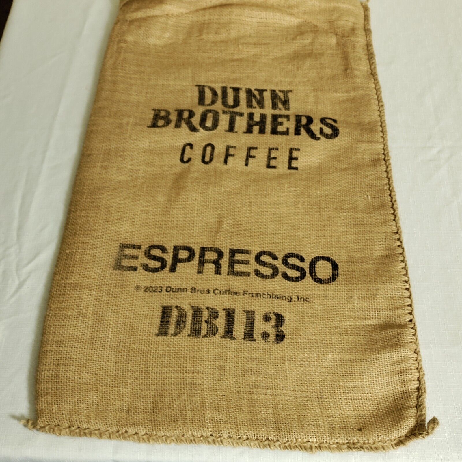 Dunn Brothers Espresso Coffee Bean Burlap Bag Approximately 30”x 17” 