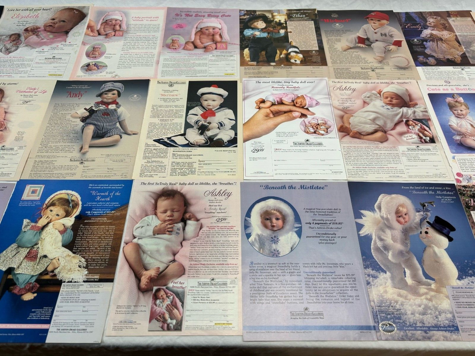 Ashton-Drake Dolls 27 Magazine Ads 1989 - 2014 Collection
