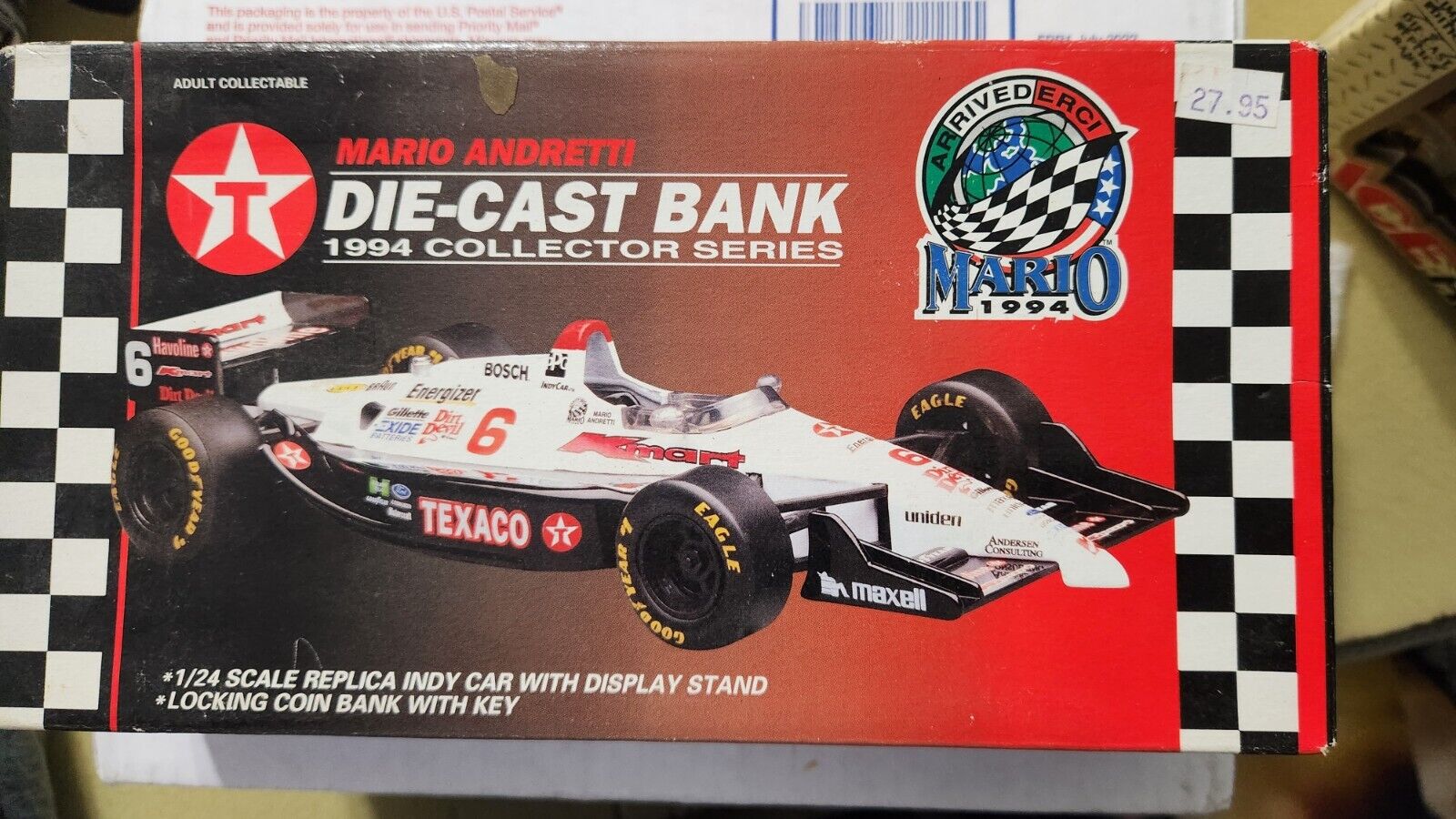 NEW Mario Andretti TEXACO HAVOLINE DIECAST BANK 1994 COLLECTOR\'S EDITION RACING