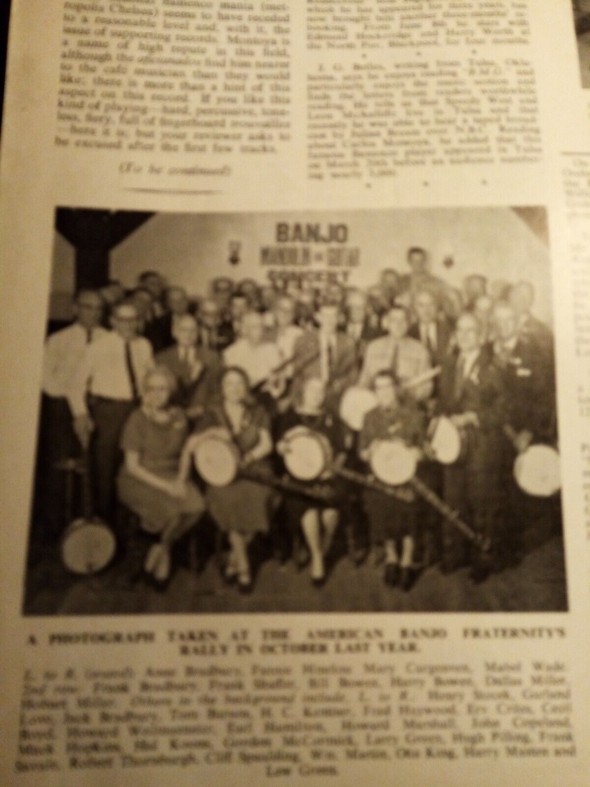 Xm18 Ephemera 1962 Picture American Banjo Fraternity Rally Crites Koons Burson 