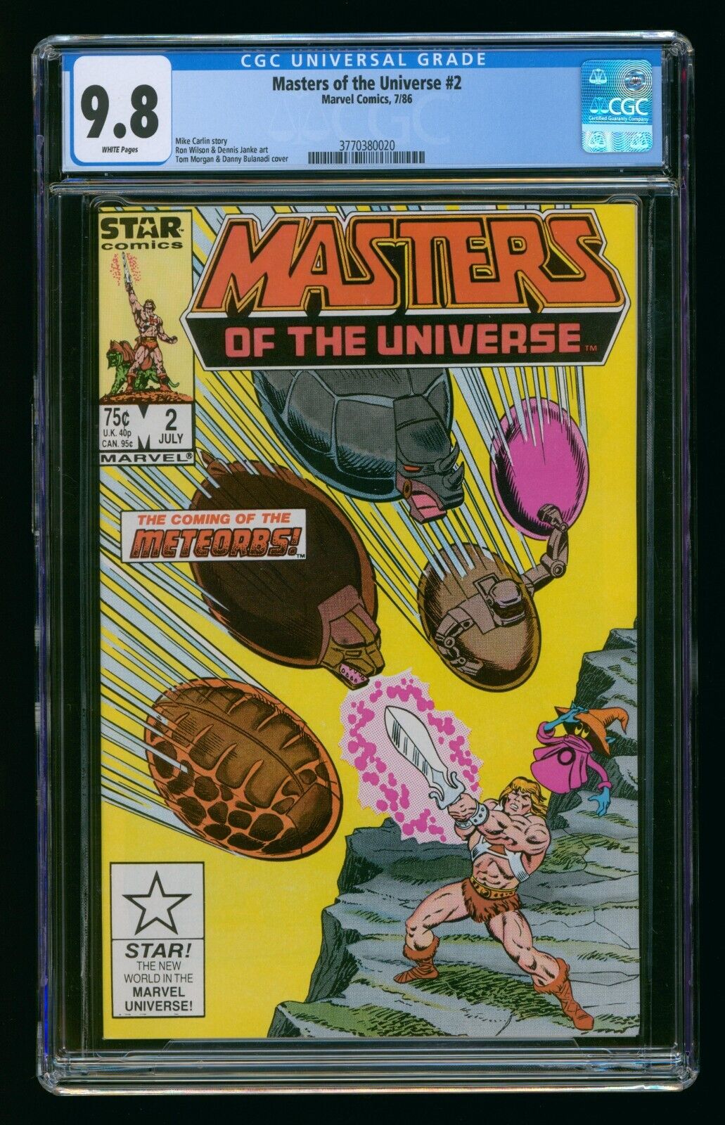 MASTER OF THE UNIVERSE #2 (1986) CGC 9.8 HE-MAN MOTU WHITE PAGES