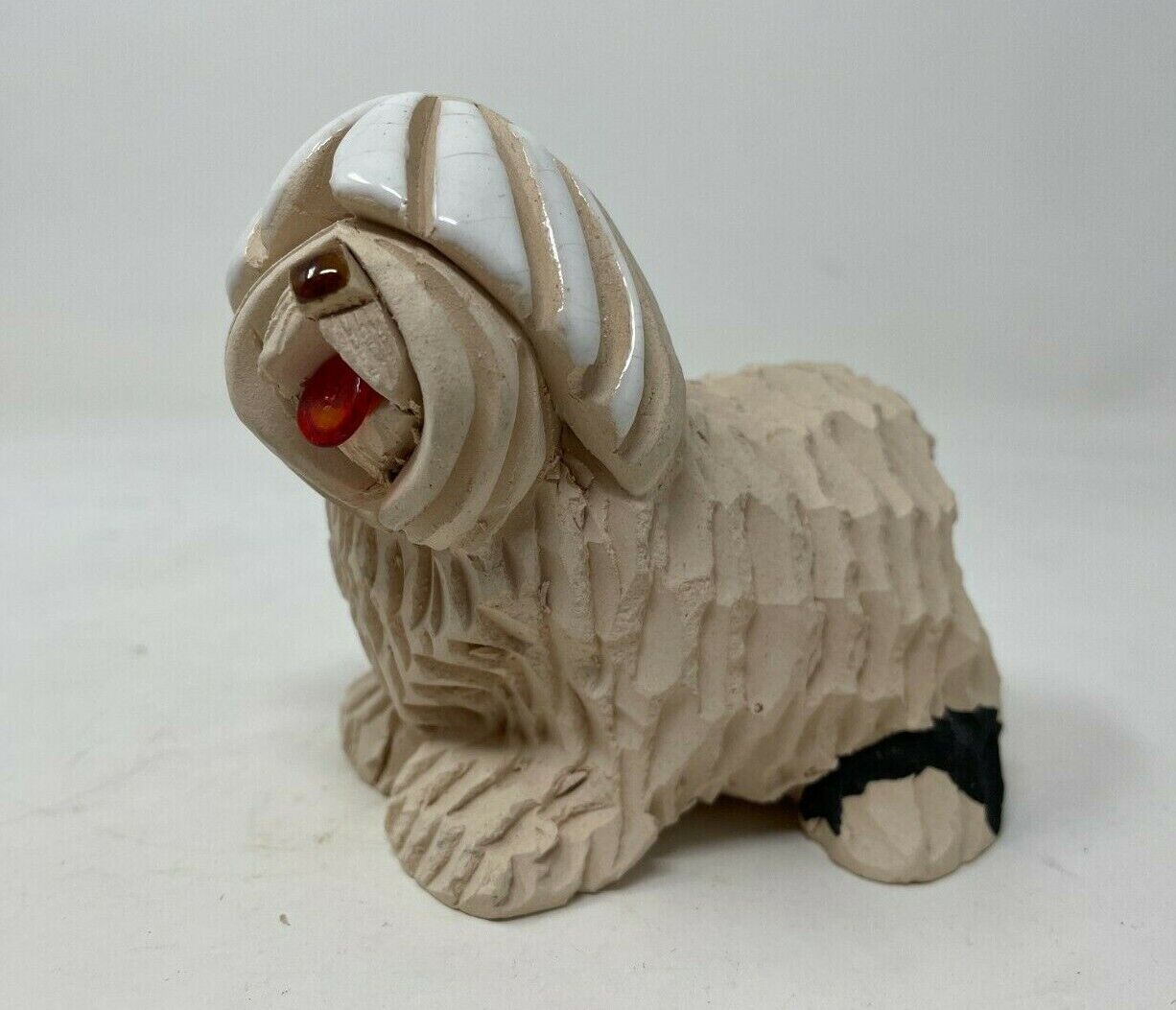 Vtg Artesania Rinconada Old English Sheep Dog Ceramic Figurine Uruguay