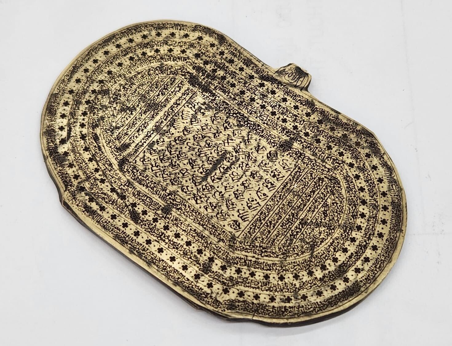 antique ottoman handengraved sufis talismanic amulet inscribed quran verses