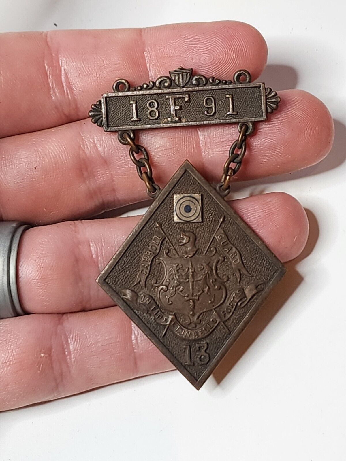 Antique Civil War Carroll Guards Reuinion Medal BF 1891 Maryland GAR