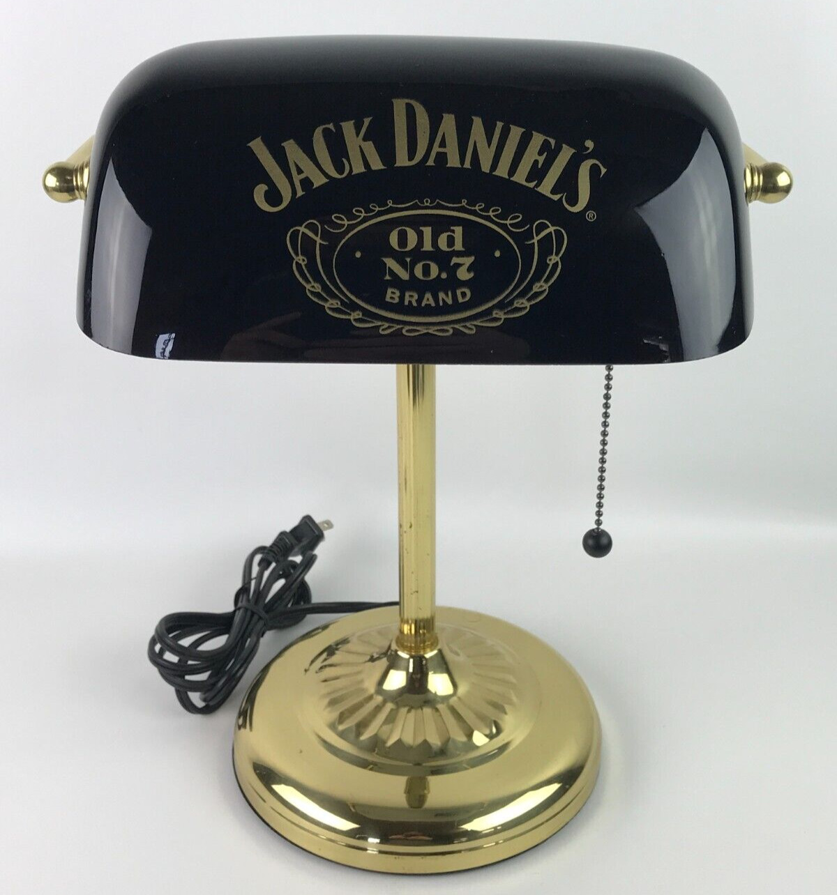 Jack Daniels Old No. 7 Tennessee Whiskey Brass Bankers Desk Lamp Rare