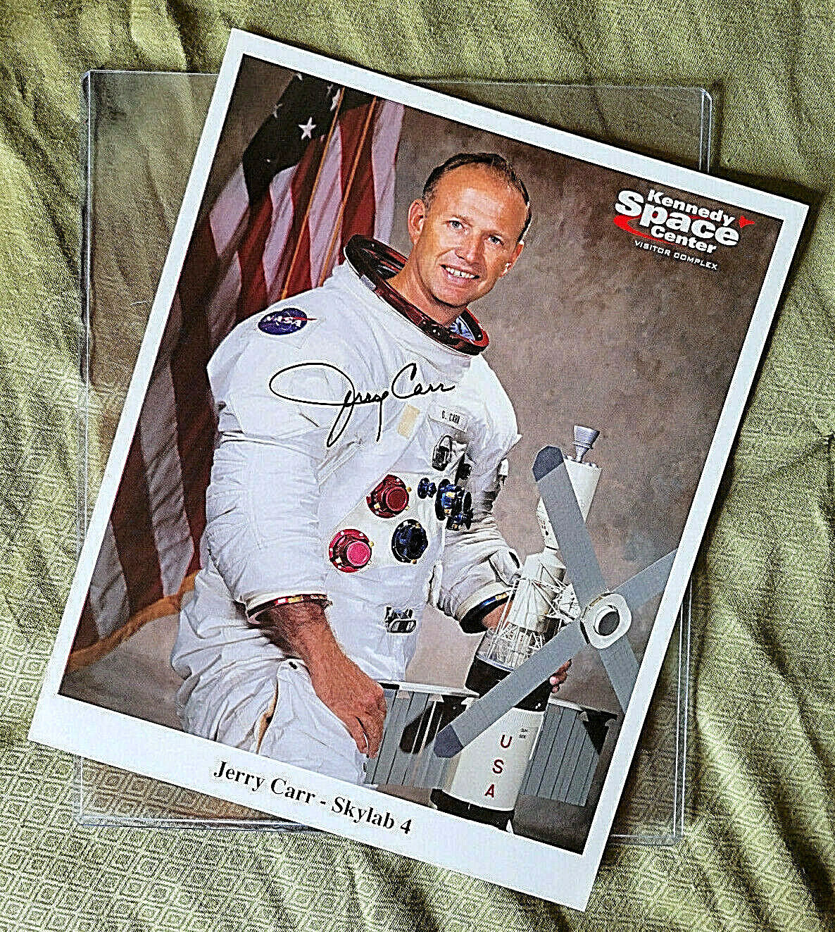 JERRY CARR (d.2020) NASA PHOTO hand signed at Kennedy Space Center SKYLAB 4