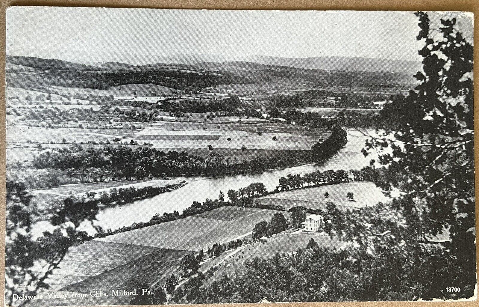 Milford PA Delaware Valley from Cliffs View Pennsylvania Vintage Postcard c1910