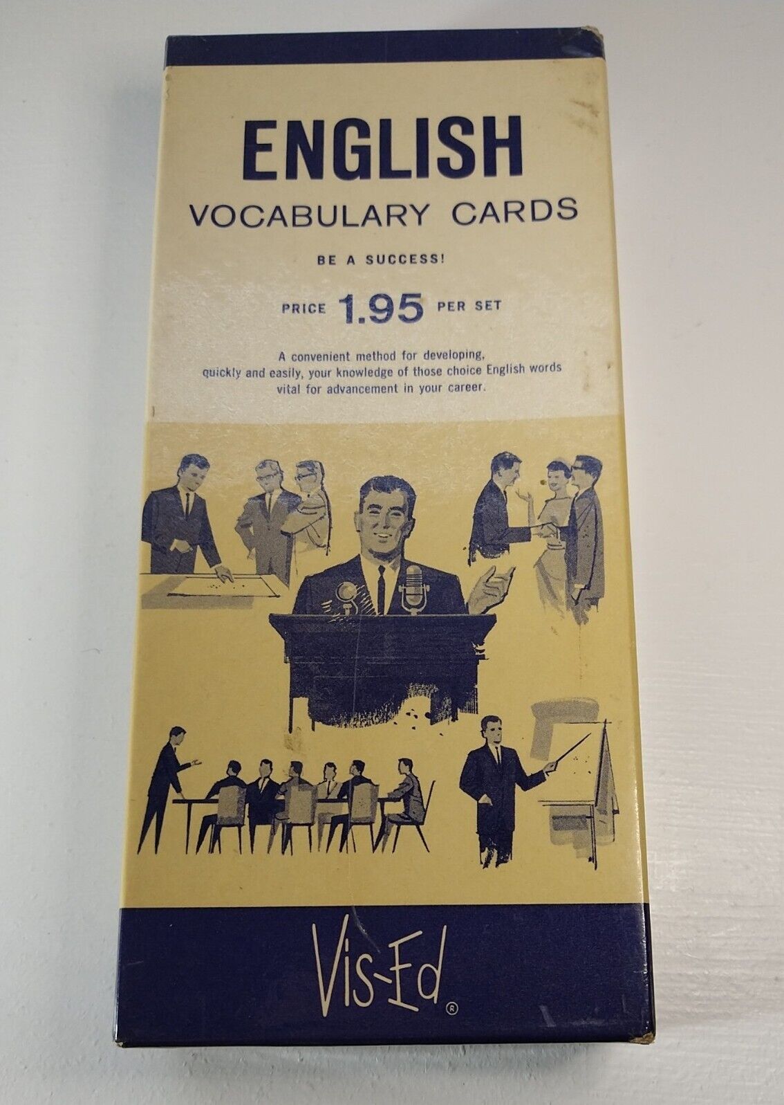 Vintage Vis-Ed English Vocabulary Cards In Original Box 