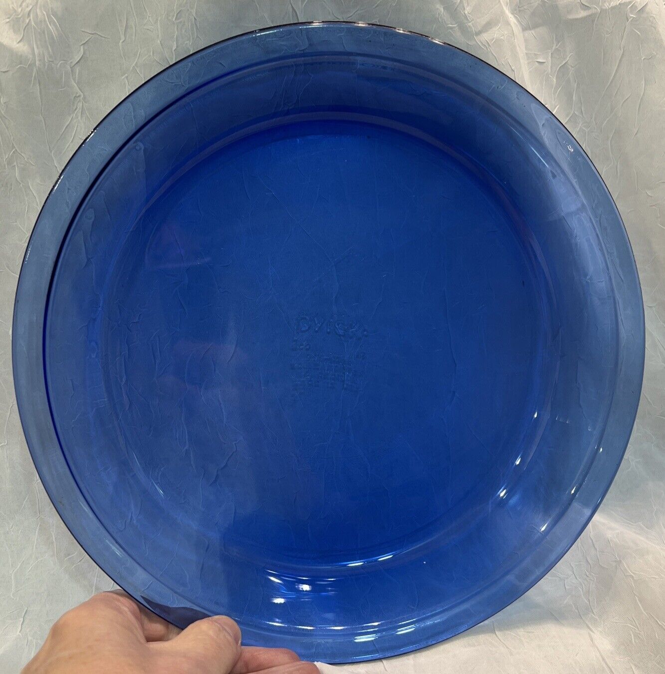 Pyrex 9 In Cobalt Blue #209 Glass Pie Plate Flat Rim Vintage No Chips