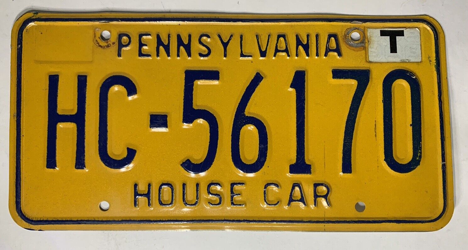 Vintage Pennsylvania License Plate - House Car - Good Condition