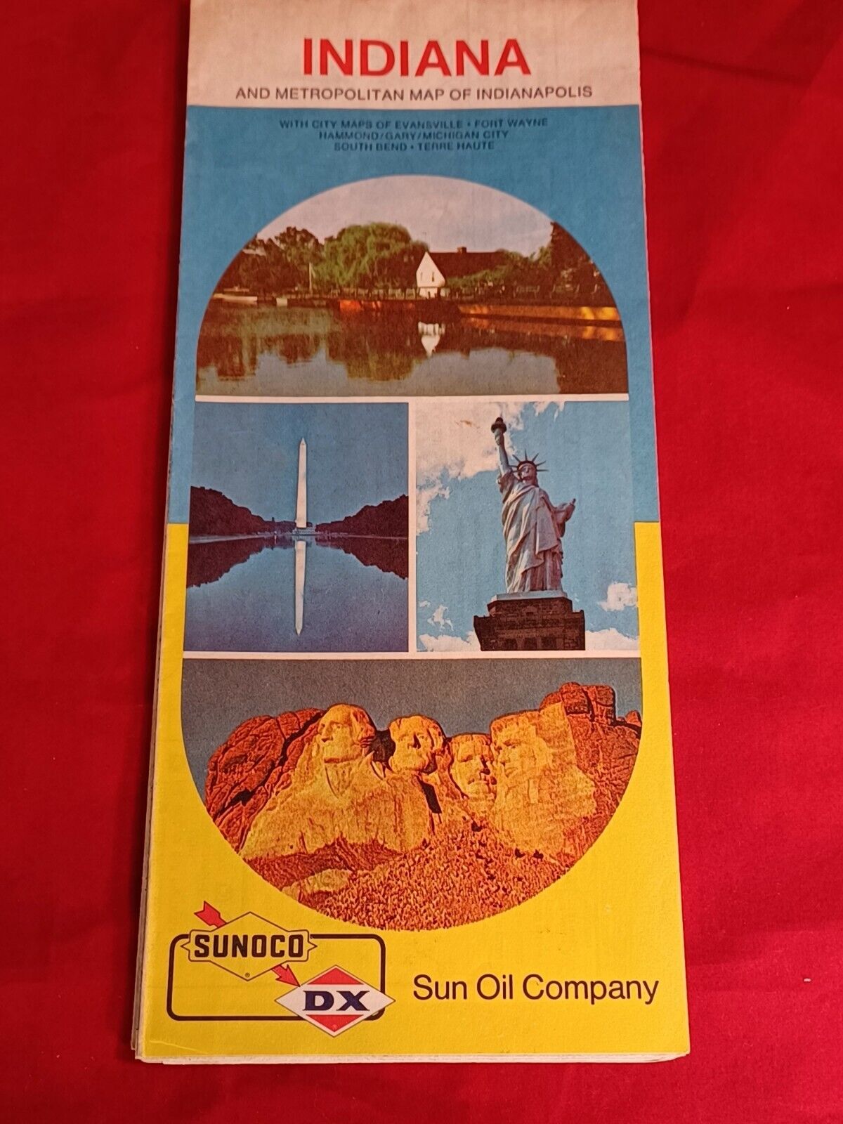 Vintage 1976 Sunoco/DX Indiana Oil Gas Service Station Travel Road Map