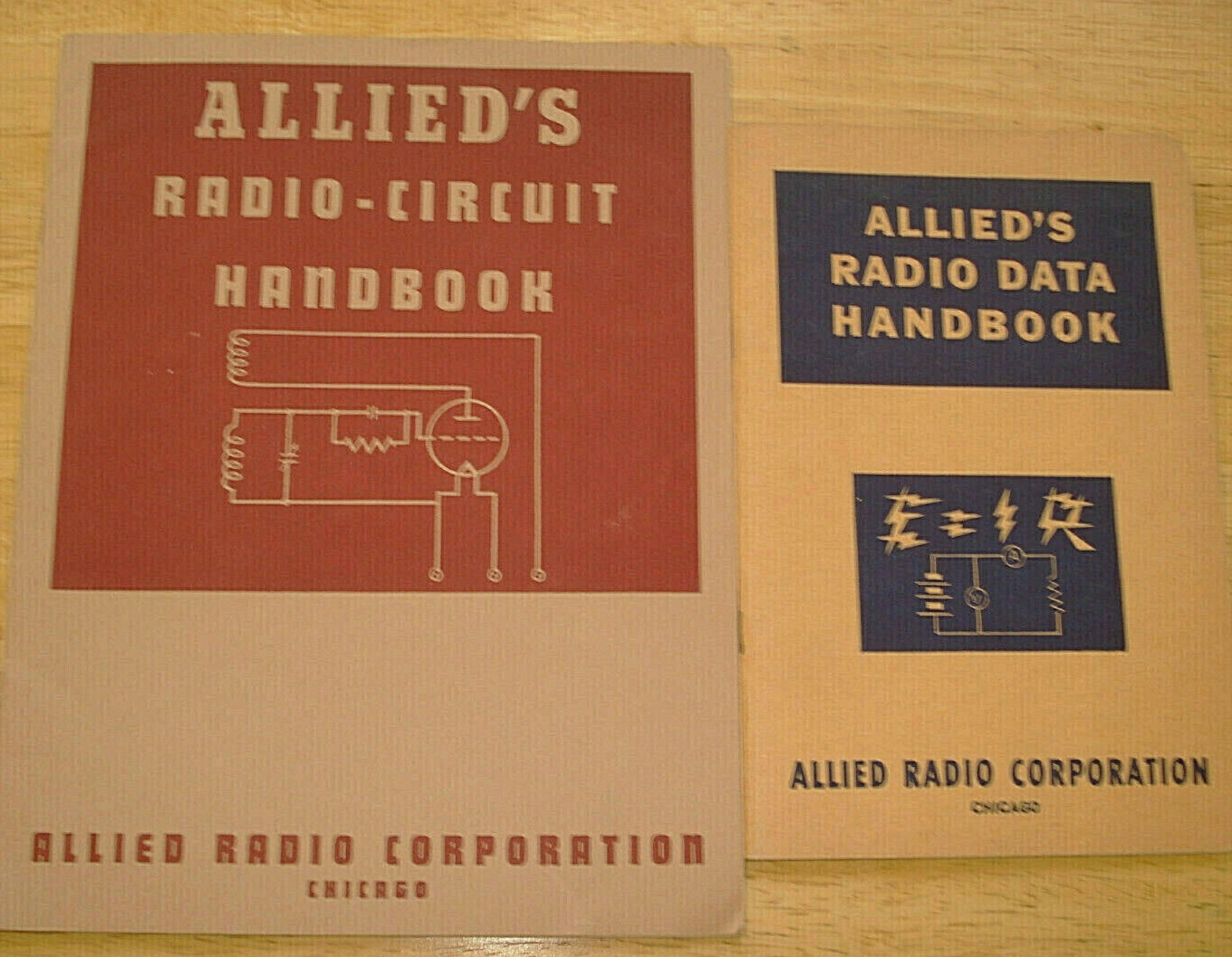 1950s Lot of 2 ALLIED RADIO HANDBOOKS: Radio Circuit And Radio Data Manual 