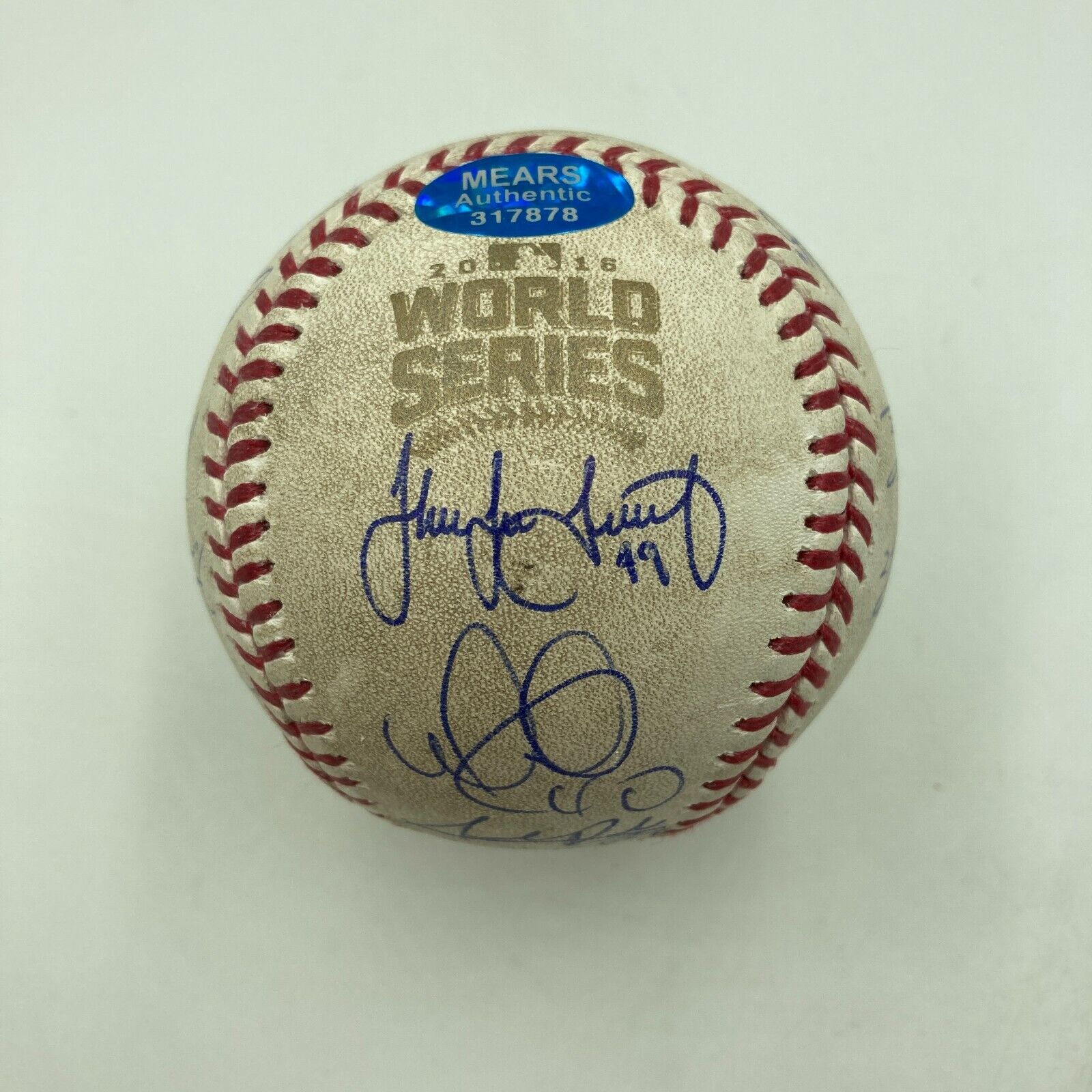 Incredible 2016 Chicago Cubs Team Signed Game Used World Series Baseball Beckett