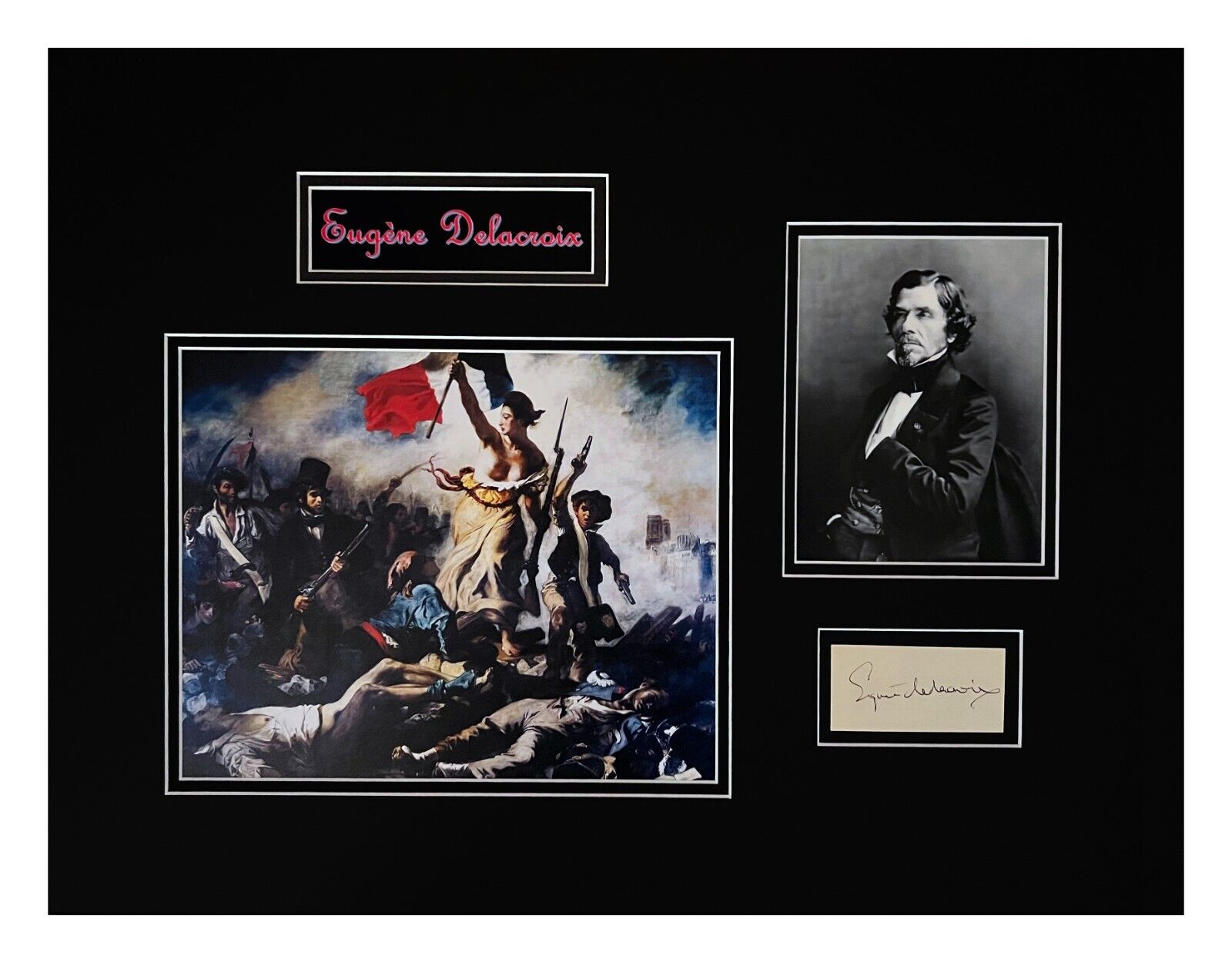 Eugène Delacroix Signature Cut Museum Framed Ready to Display