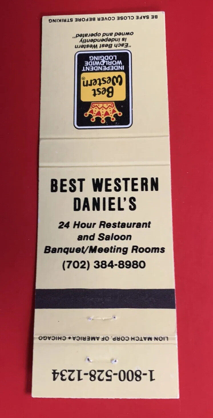 Vintage Best Western Daniel\'s Hotel Restaurant Matchbook Cover 70s 80s 90s Vtg