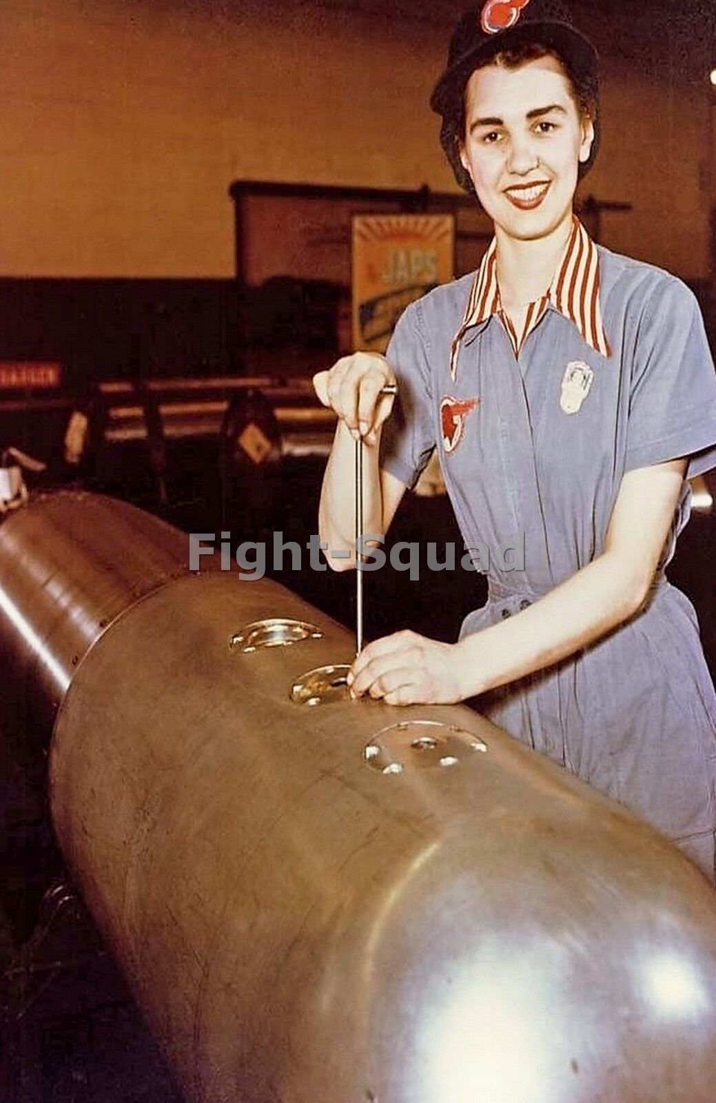 WW2 Picture Photo 1944 WASP making adjustments to Mark XIII aerial torpedo 2427