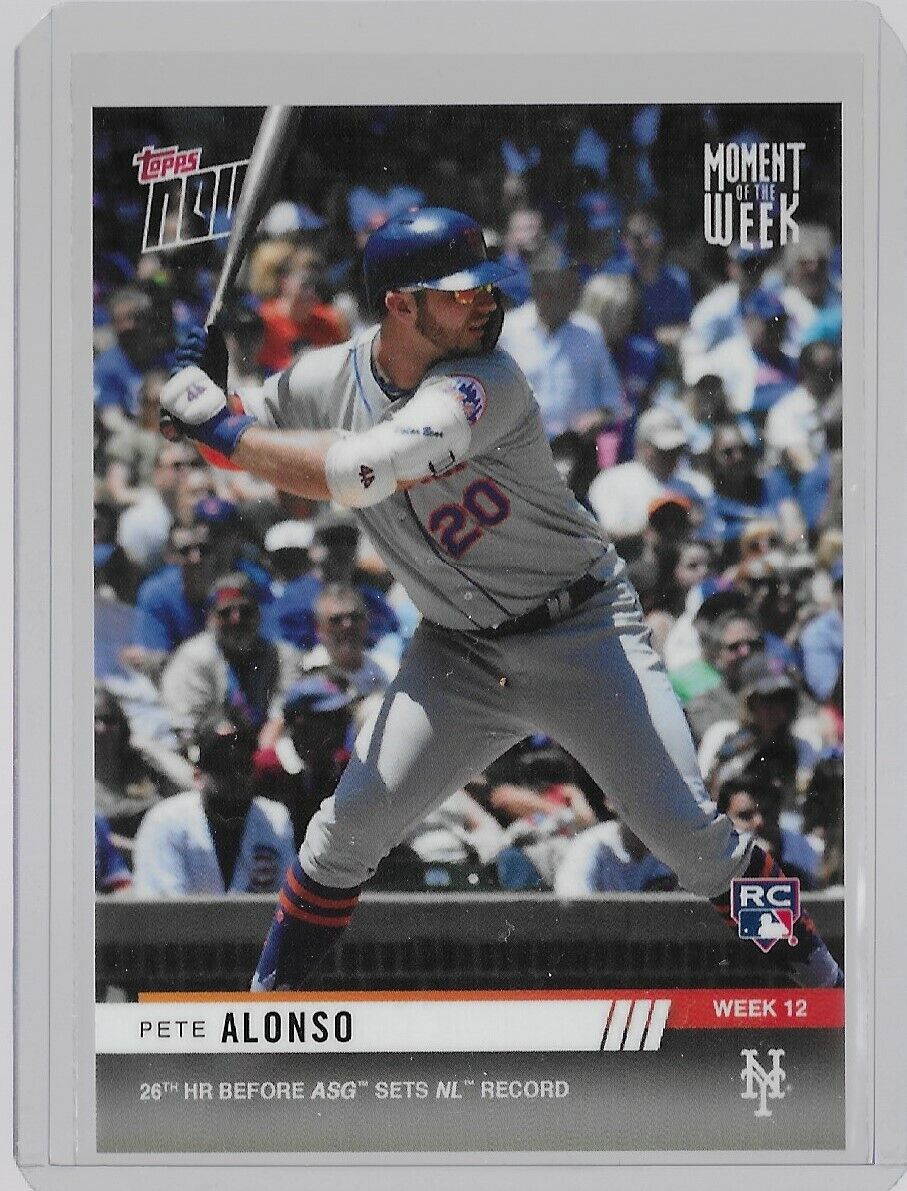 2019 Topps Now PETE ALONSO MOW-12 RC Moment Week 12 26th HR B4 ASG Mets PR-459