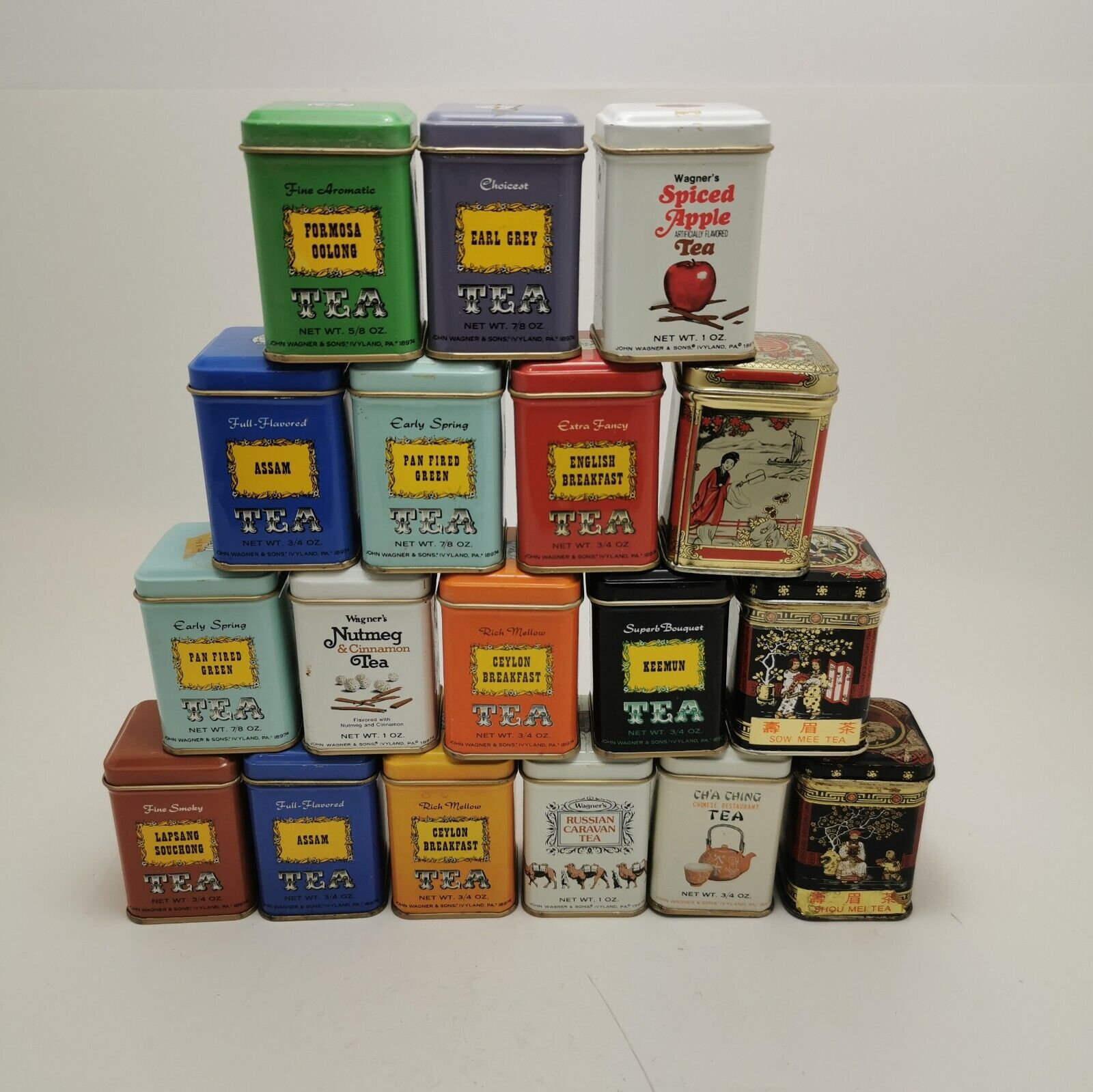 Lot of (18) Vintage John Wagner & Sons Mini Tea Tins and Other