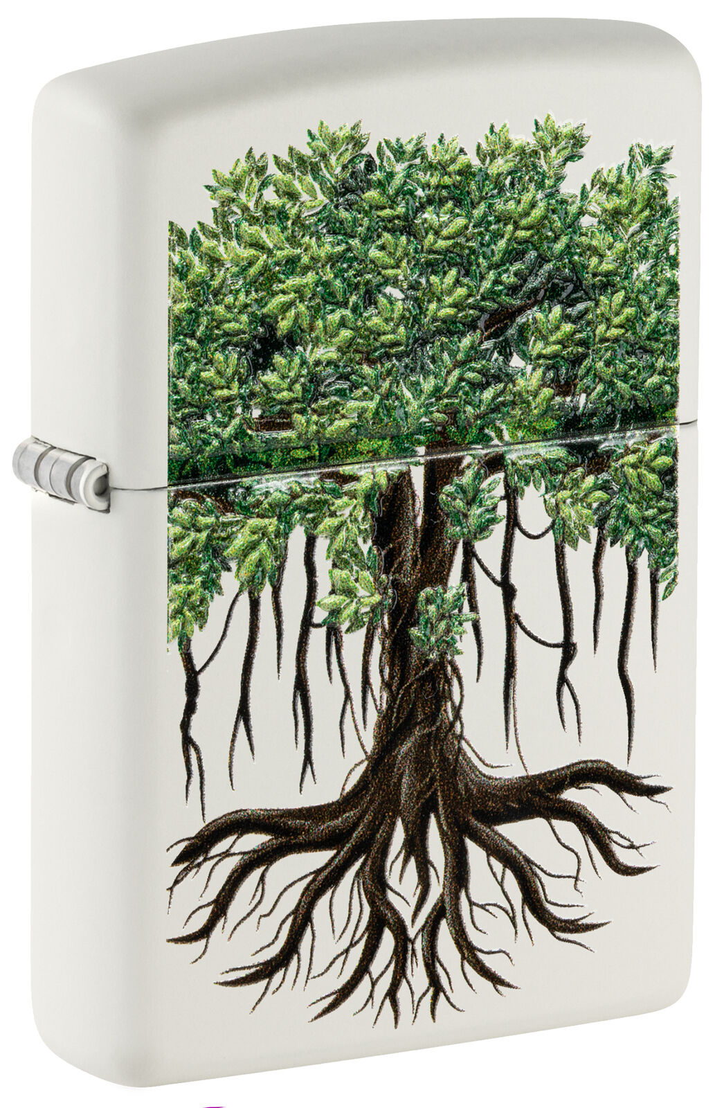 Zippo Tree Life Design White Matte Windproof Lighter, 214-103048