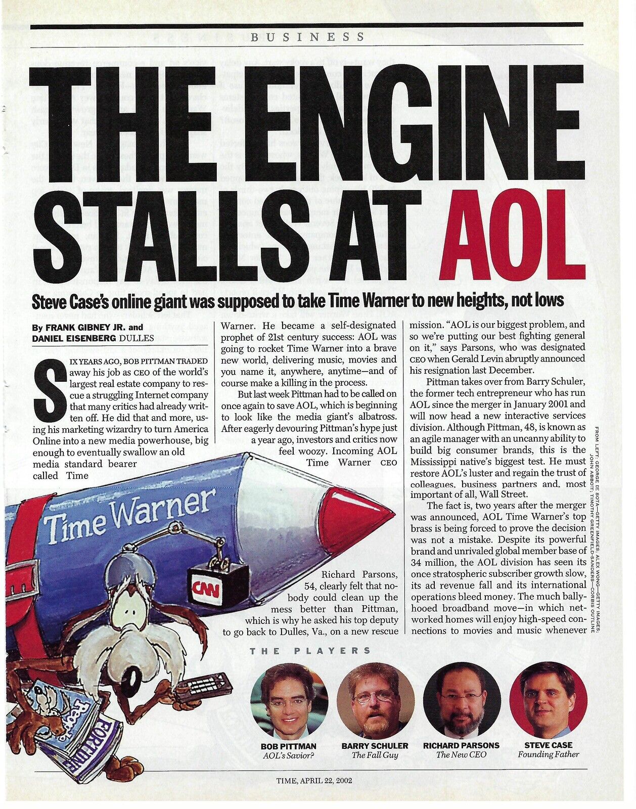 2002 The Engine Stalls at AOL Roadrunner Vintage Mag Print Ad/Poster/Article