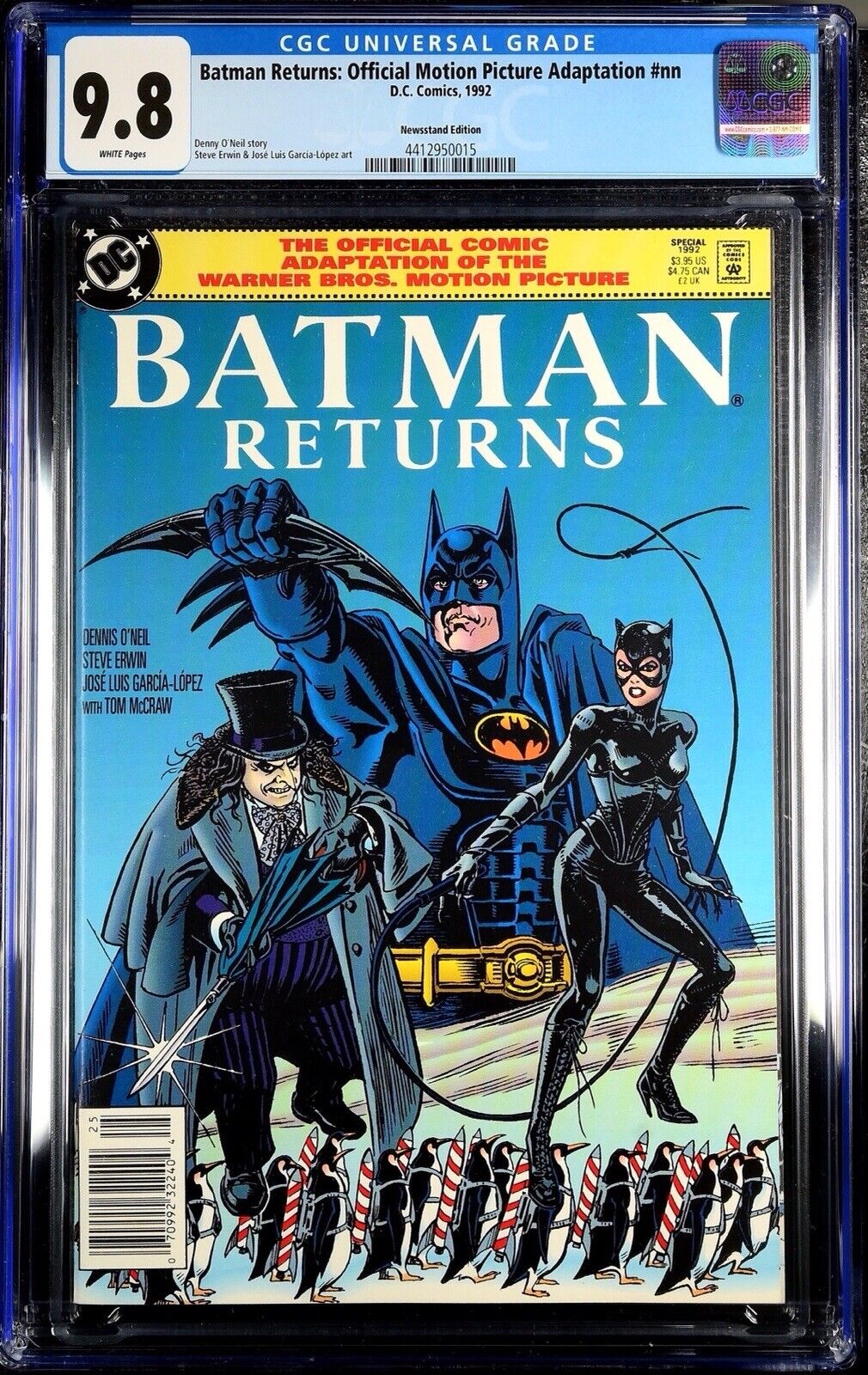 1992 BATMAN RETURNS: Official Motion Picture Adaption CGC 9.8  Newsstand Edition