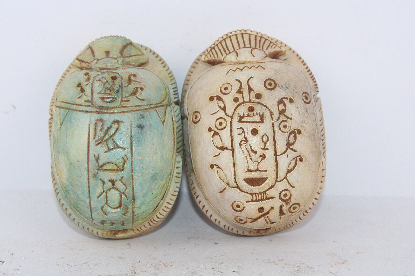 2 RARE ANCIENT EGYPTIAN PHARAONIC ANTIQUE SCARAB Old Egyptian EGYCOM