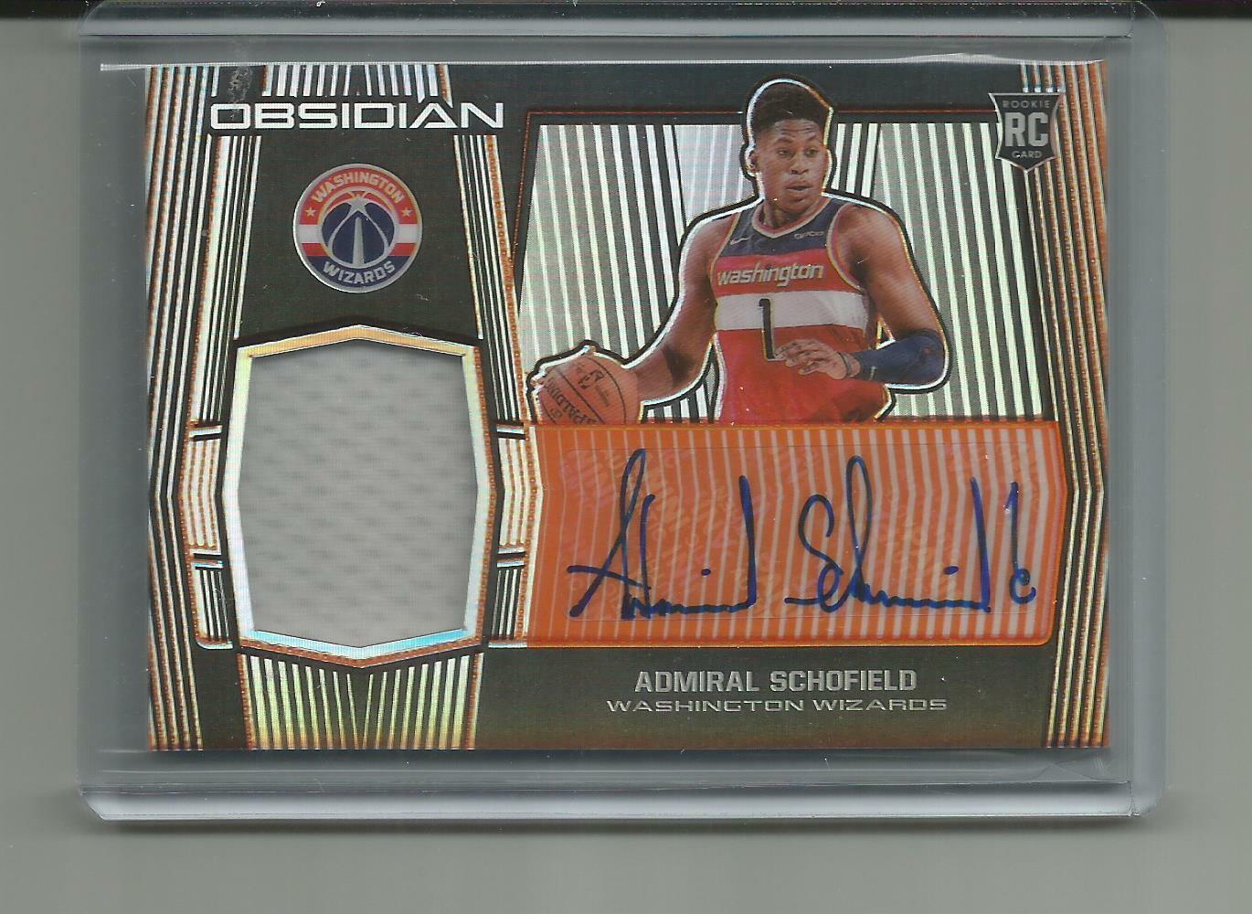 Admiral Schofield   2019-20 Obsidian Autographed/Game Used  card 4/50  Wizards 