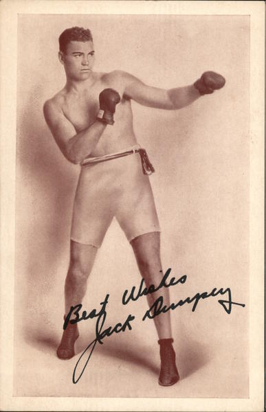 Boxing Jack Dempsey's Restaurant Eagle Post Card View Co. Inc. Postcard Vintage