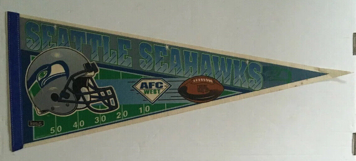 Vintage Seattle Seahawks NFL Football Officially License Felt Pennant AFC West