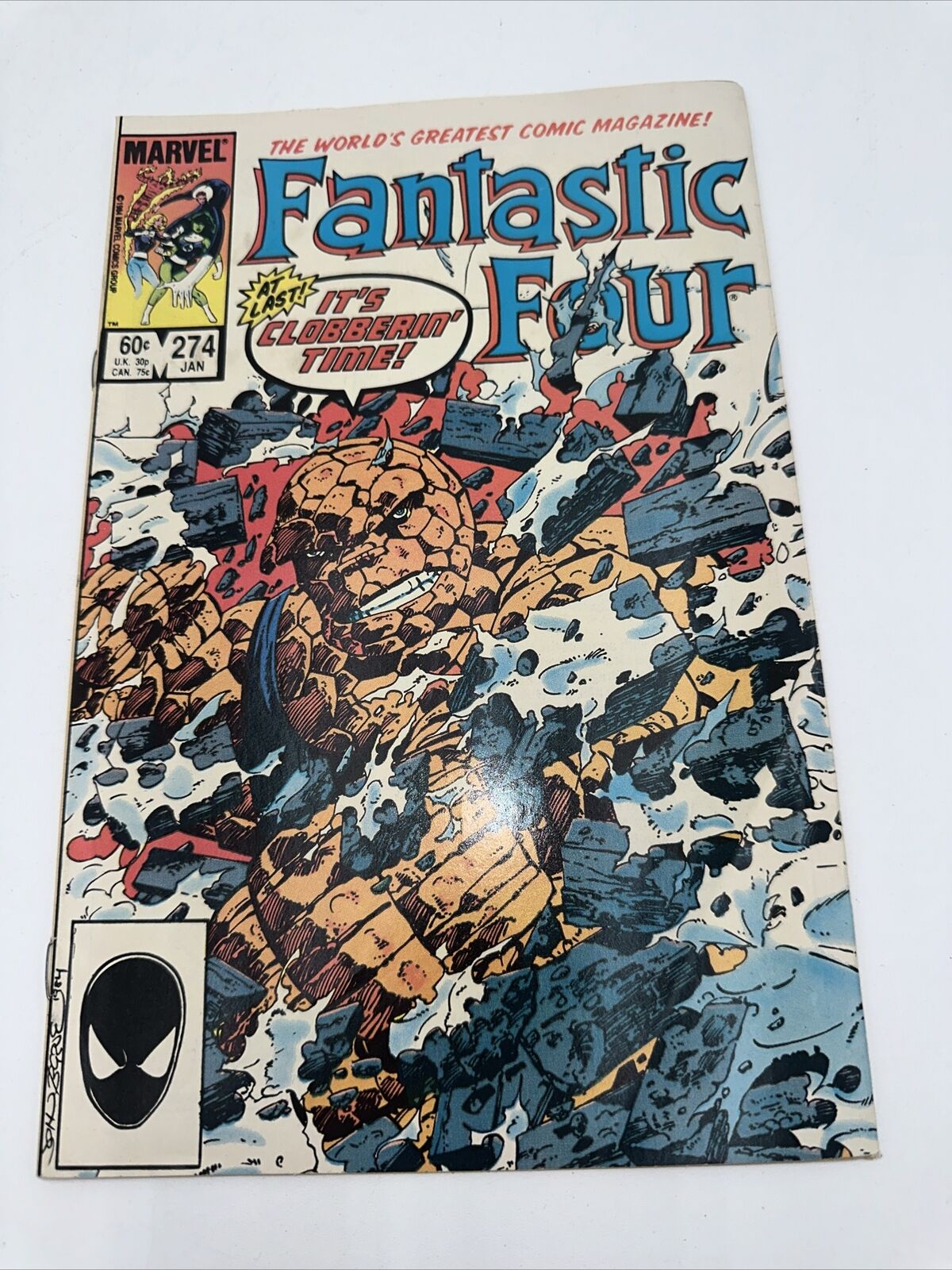 Fantastic Four #274 (Marvel Comics January 1985) Cover 1984 It's Clobberin' Time