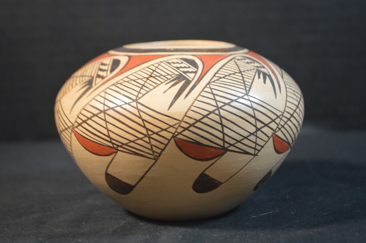 Adelle Nampeyo Hopi Art Pottery Vase Wing Pattern Native American