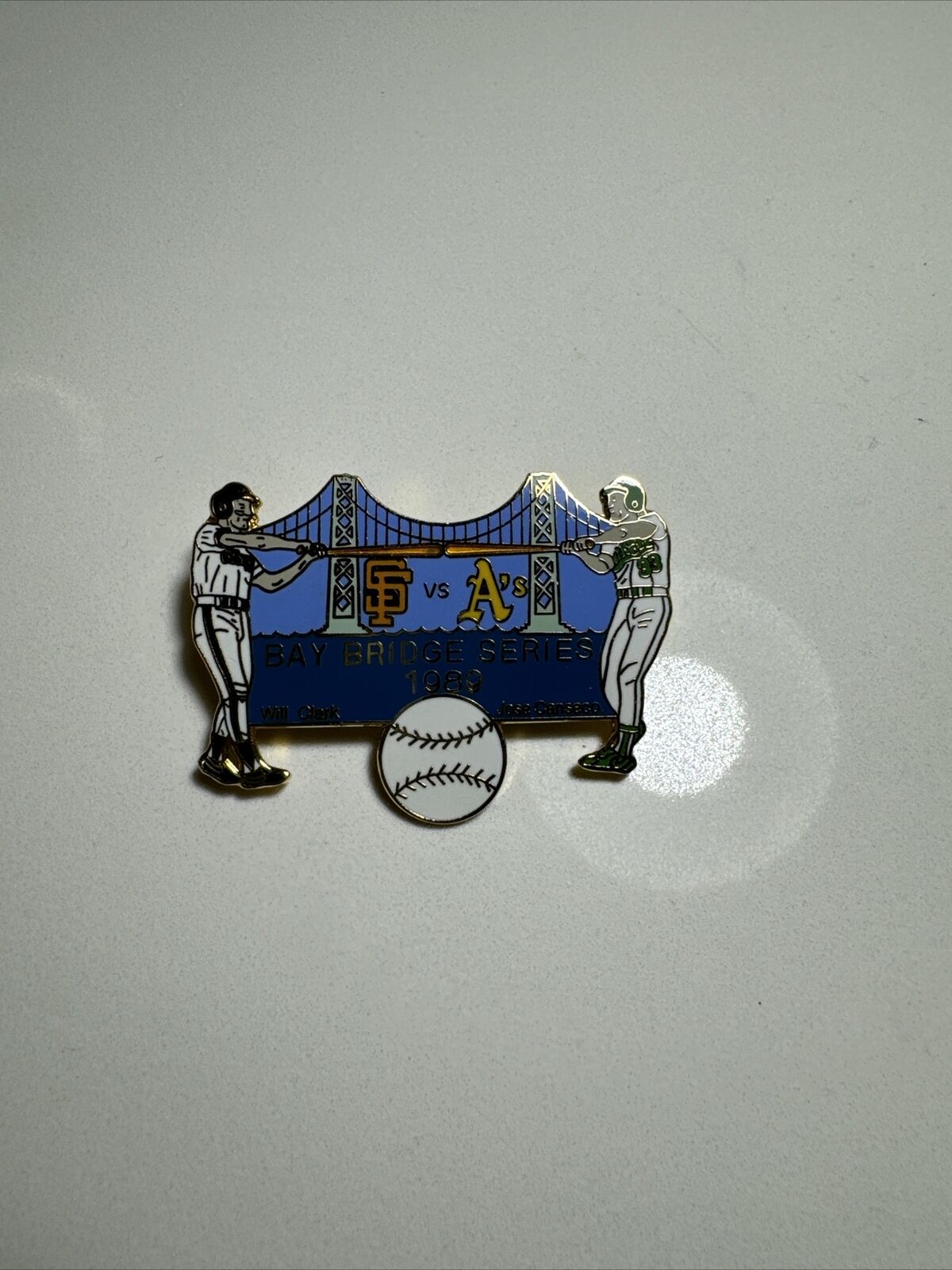 1989 MLB Bay Bridge Series Pin Will Clark Jose Canseco