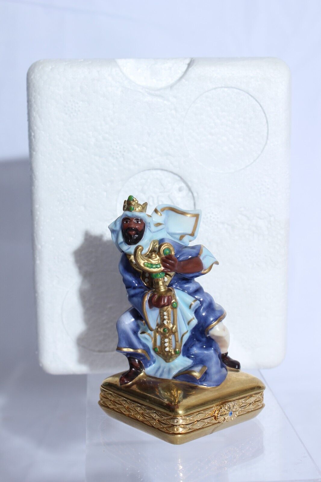 House of Faberge Porcelain BALTHAZAR Treasure Trinket Box Hand Painted