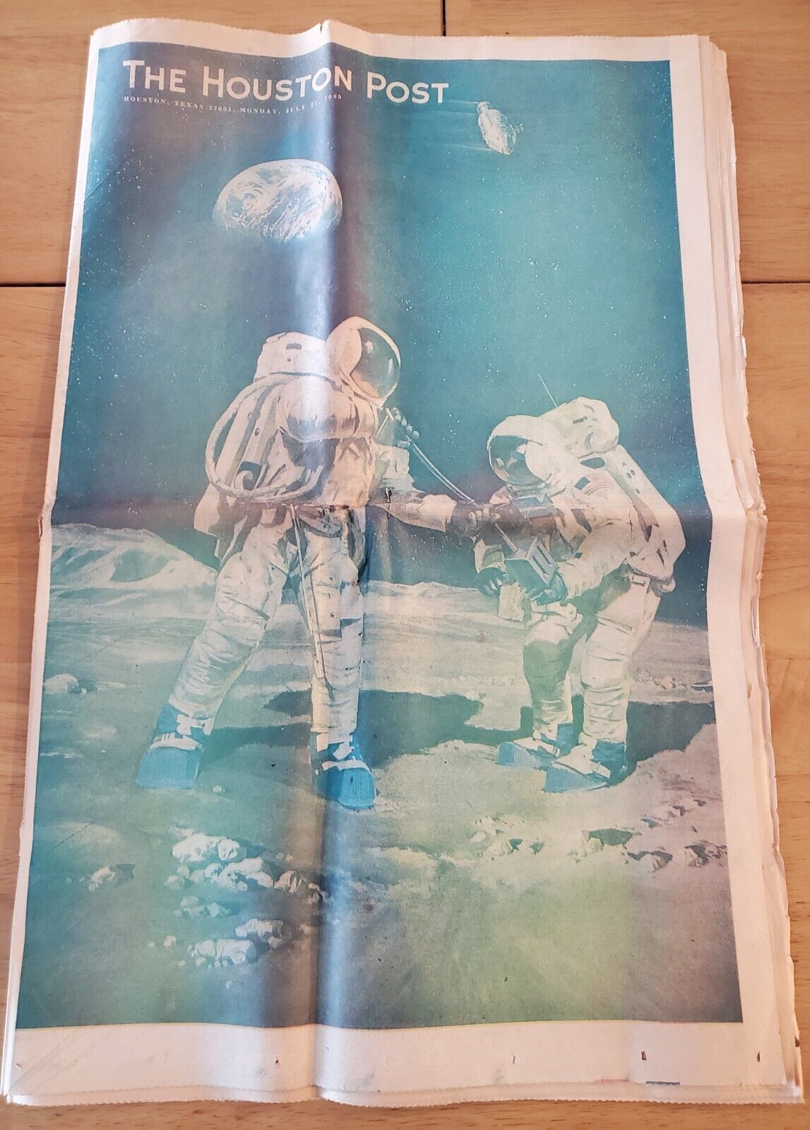 Vintage Rare Houston Post Houston Texas Newspaper July 21, 1969 The Moon Landing
