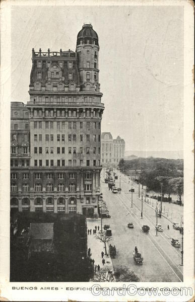Argentina 1936 Buenos Aires Edificio De Ajuste-Paseo Colon Postcard 5c stamp