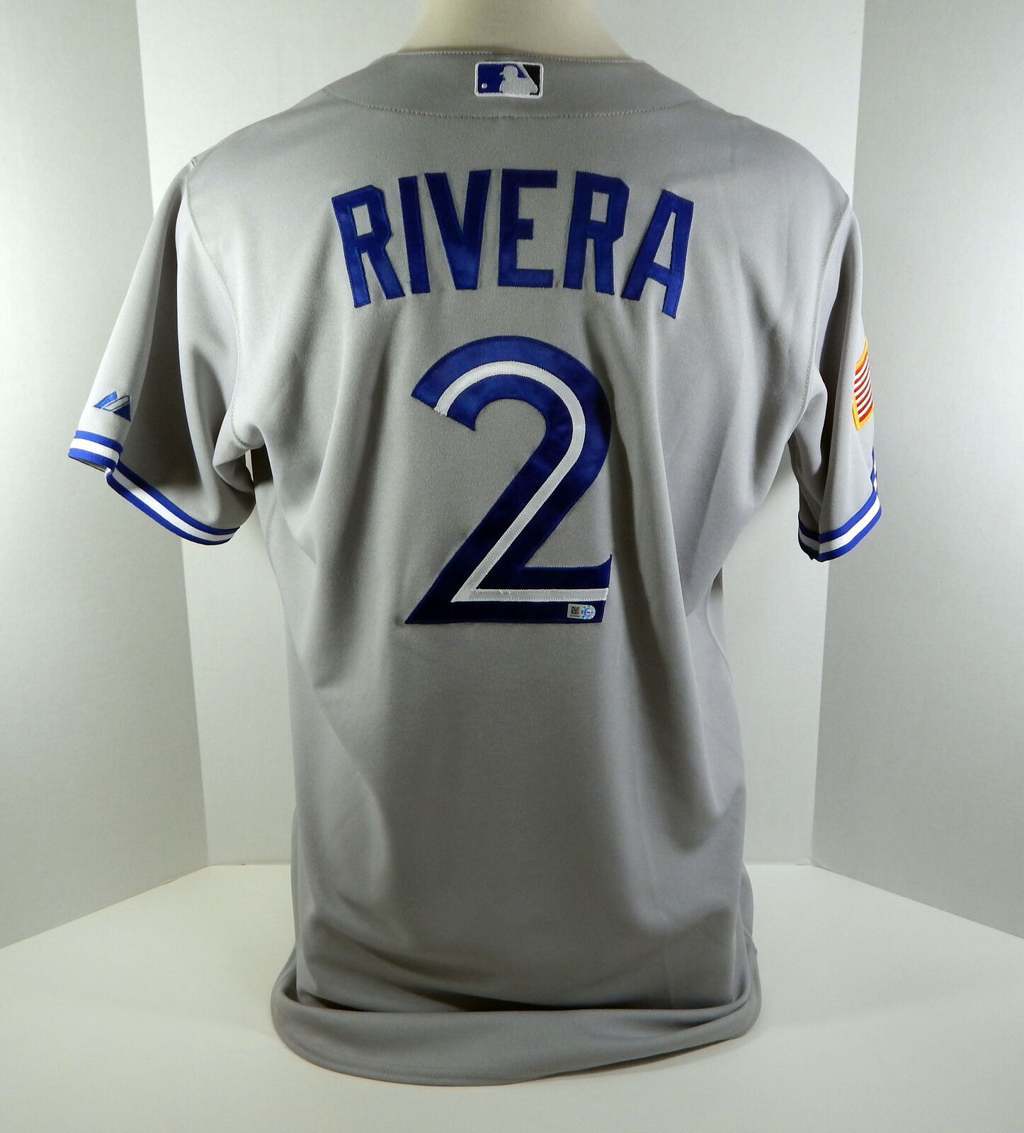 2015 Toronto Blue Jays Luis Rivera #2 Game Used Grey Indepence Memorial Jersey