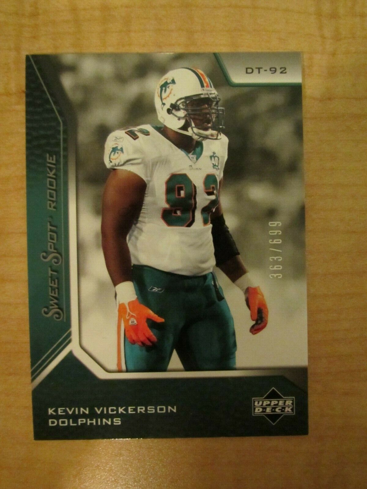2005 Upper Deck Sweet Spot Rookie Kevin Vickerson 363/699 #145 Miami Dolphins