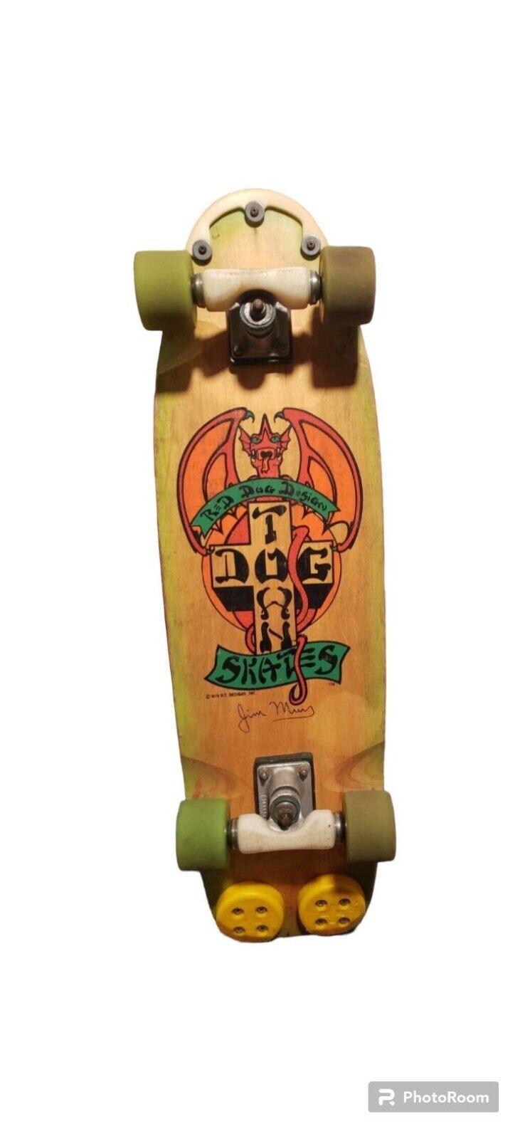 original 1970s dogtown jim muir red dog dragon skateboard Sims tracker vintage